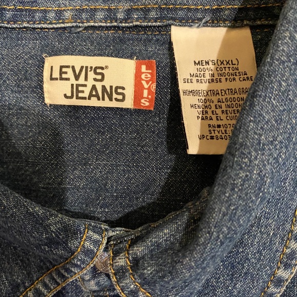 Men's Levi's Thick Sturdy Long-Sleeved Denim Button-down Shirt Size XXL 2XL VGC - Picture 6 of 6